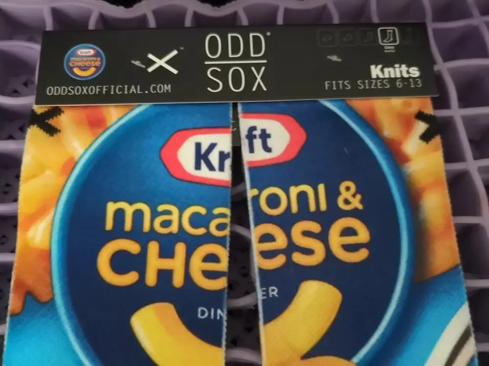 Odd Soc Cool Socks, Kraft Mac & Cheese, Mens Womens Crew, Funny, Graphics Food